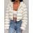 Women'S Elegant White Faux Fur Hooded Jacket - Zip-Up Mid-Length Winter Coat with Puffy Sleeves, Perfect for Fall & Winter, Stylish Layering Piece, Winter Coat