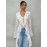 Spring-Summer Romantic Vacation Elegant Sheer Lace Trim Women's Long Thin Coat, Lightweight Coverup, Spring Fashion, Sheer Design, Delicate Detailing, Lace Overlay, Fine Stitching, Stylish Outerwear, Thin Jacket, Trendy Ladies, Summer Wardrobe