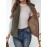 Elegant Women's Quilted Puffer Vest - Stand Collar, Button Front, Long Sleeve, Lightweight Polyester for Fall/Winter, Olive Green with Zip-Up Chest Pocket