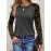 [Everyday Comfort] Women'S Camo Long Sleeve T-Shirt - Casual Crew Neck, Stretchy Fabric, Regular Fit with Asymmetrical Hem, Perfect for Spring & Fall, Ladies T Shirts