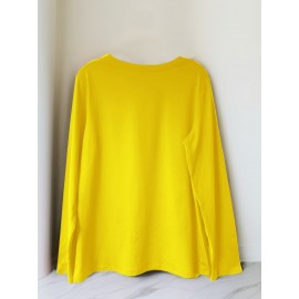 Women'S Cherry Graphic Long Sleeve T-Shirt - Vibrant Red Cherry Print, Casual Crew Neck, Machine Washable, Spring/Summer Vacation Top, Cherry Tshirt