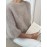 Women'S Autumn and Winter Round Neck Half-Sleeve Pullover Sweater, Soft Comfortable Fuzzy Loose Thick Top
