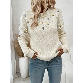 Women'S Floral Embroidered Pullover Sweater [Selected by Nian Nian]