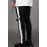 Black Letter Striped Print Ripped Slim-fit Men's Jeans