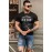 Black OLD MAN Letter Print Muscle Fit Short Sleeve Men's T Shirt