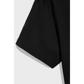 Black Men's Plain Poker Print T Shirt