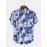 Mens Tropical Plant Graphics Holiday Short Sleeve Shirts With Pocket
