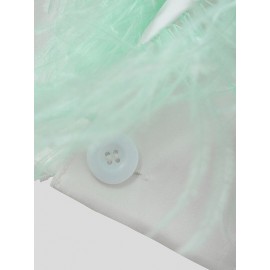 Men Feather Fringe Crop Shirt