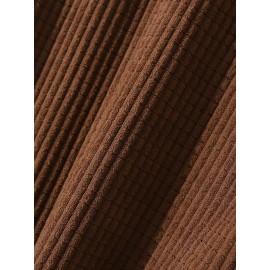 Mens Corduroy Solid Color Button Casual Long Sleeve Shirts With Pocket