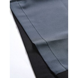 Mens Patchwork Open Front Loose Fit 3/4 Sleeve Kimono